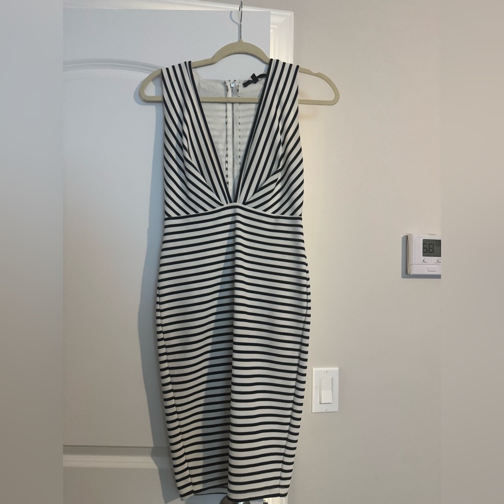Olivaceous striped knit dress, Size M
